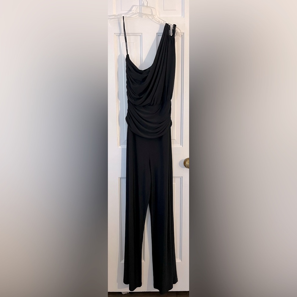 NWOT BISOU BISOU Women's One Shoulder Cocktail/Formal Wide Leg Jumpsuit. Size:12 - Picture 4 of 9